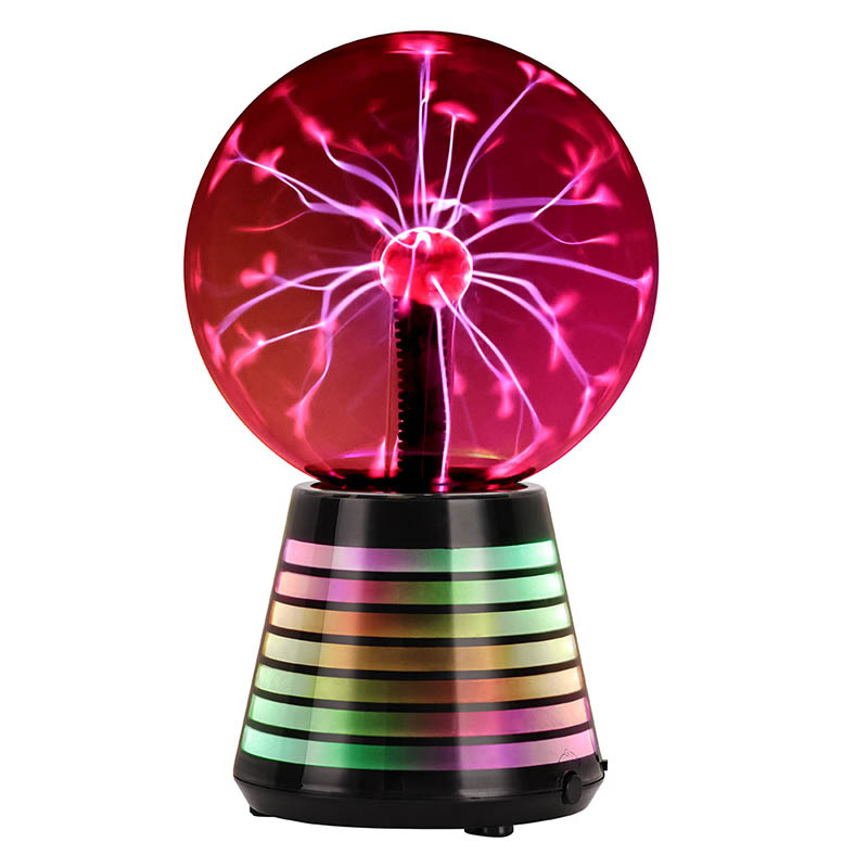 Bola de plasma de luz roja de 6 pulgadas con base RGB
