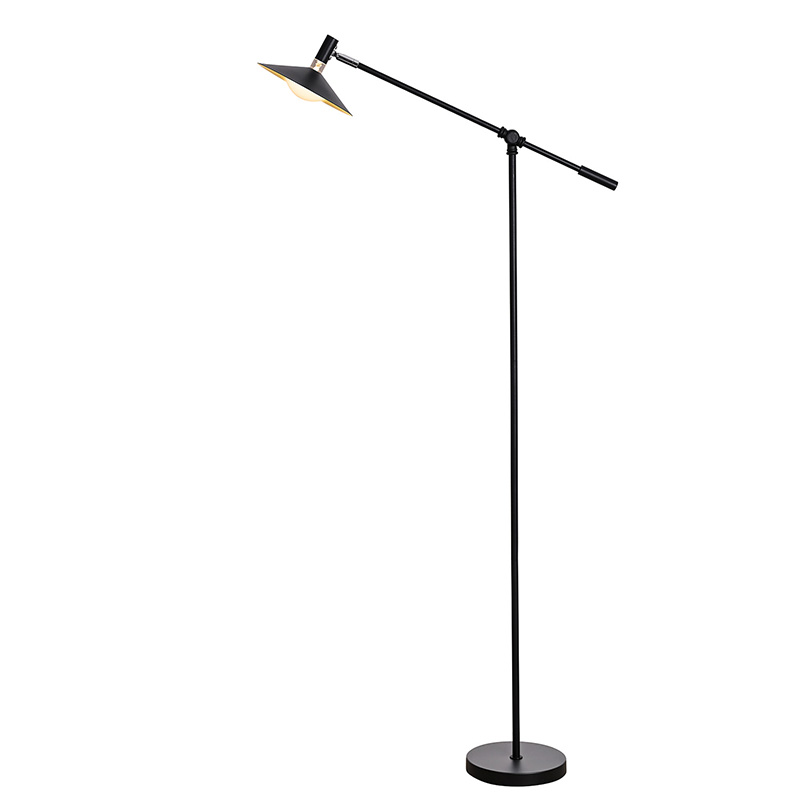 Lámpara de pie LED negra ajustable con 3 modos de luz