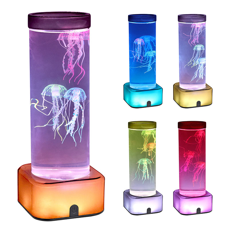 Gran lámpara de medusas con base cuadrada RGB