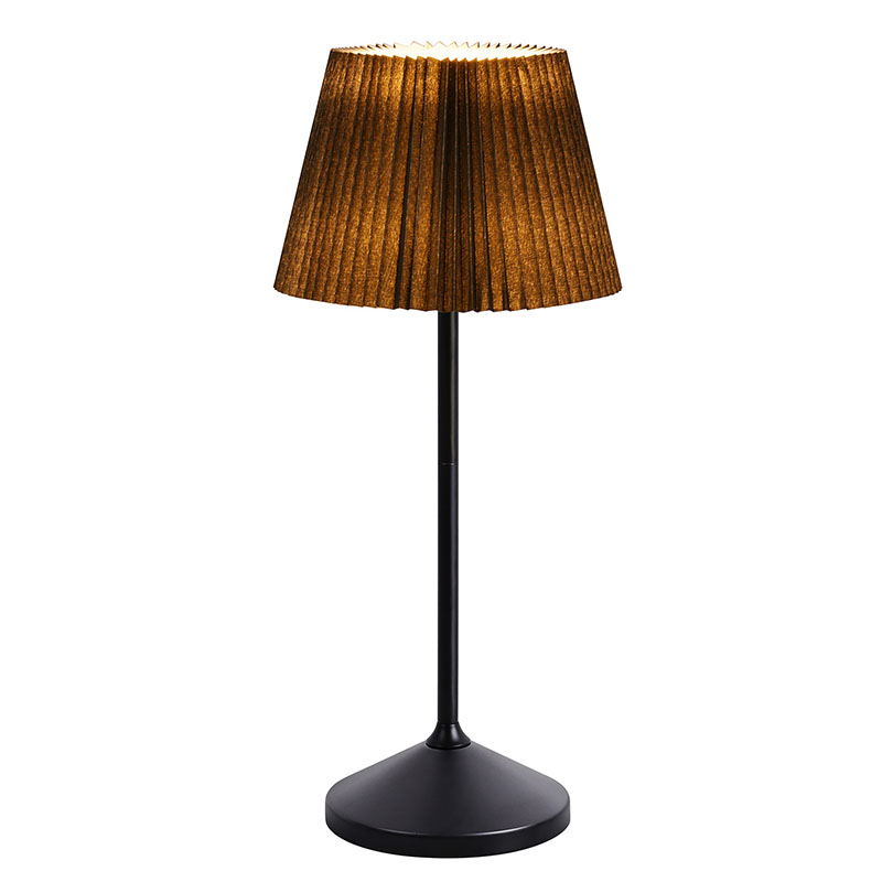 Lámpara de escritorio Led negra con pantalla de tela