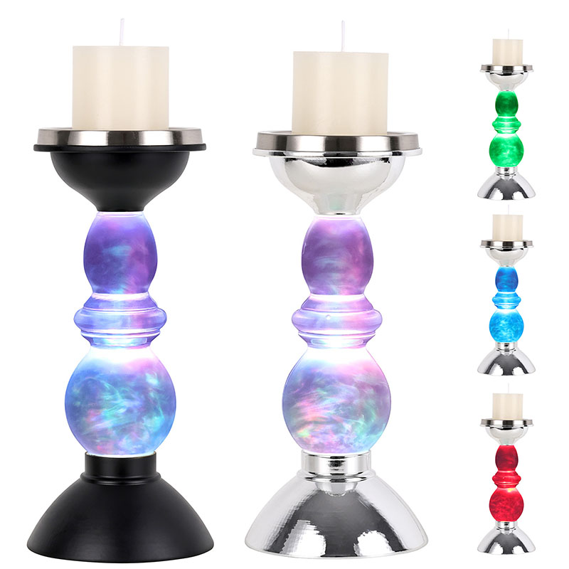 Luz nocturna nublada con pantalla de vela.