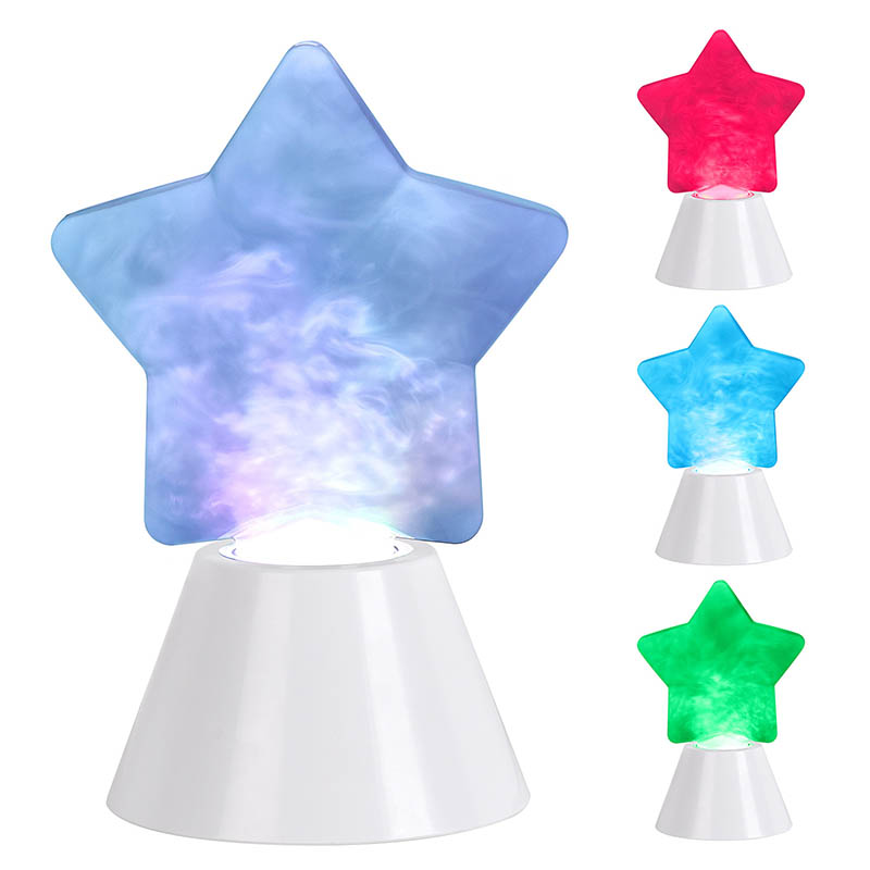 Luz de noche de líquido de estrella nublada con base de plástico