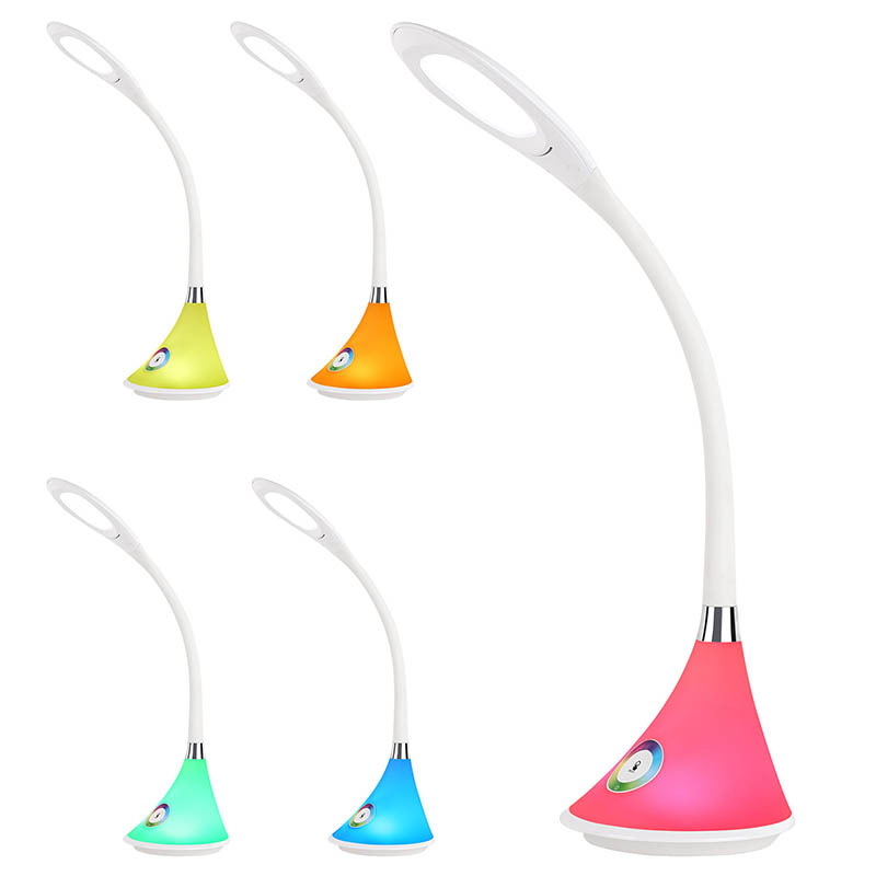Lámpara de escritorio LED de libélula con base RGB