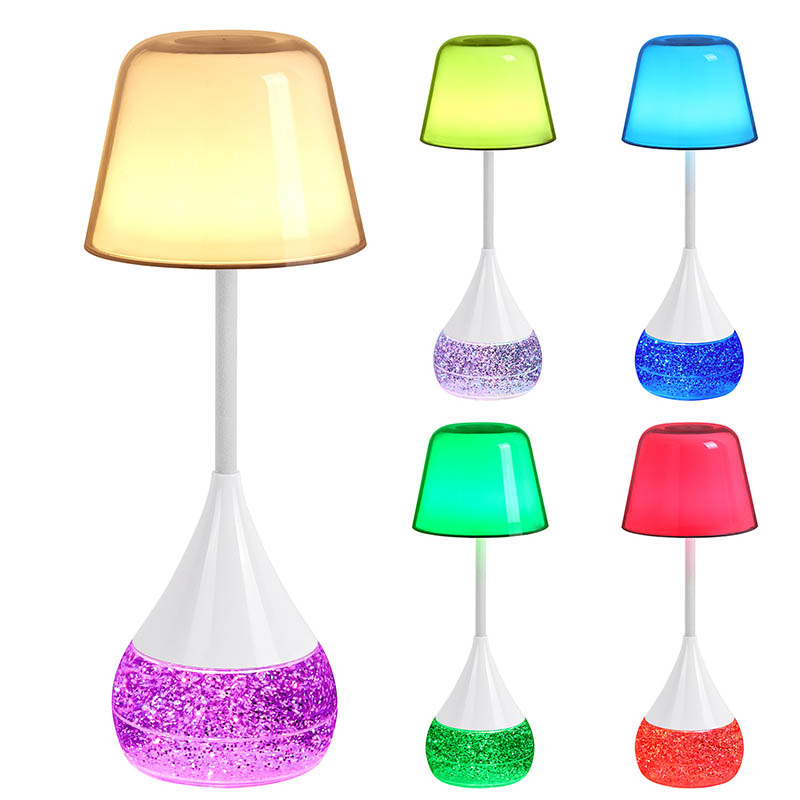 Lámpara de escritorio LED de elegancia e innovación con base de brillo RGB