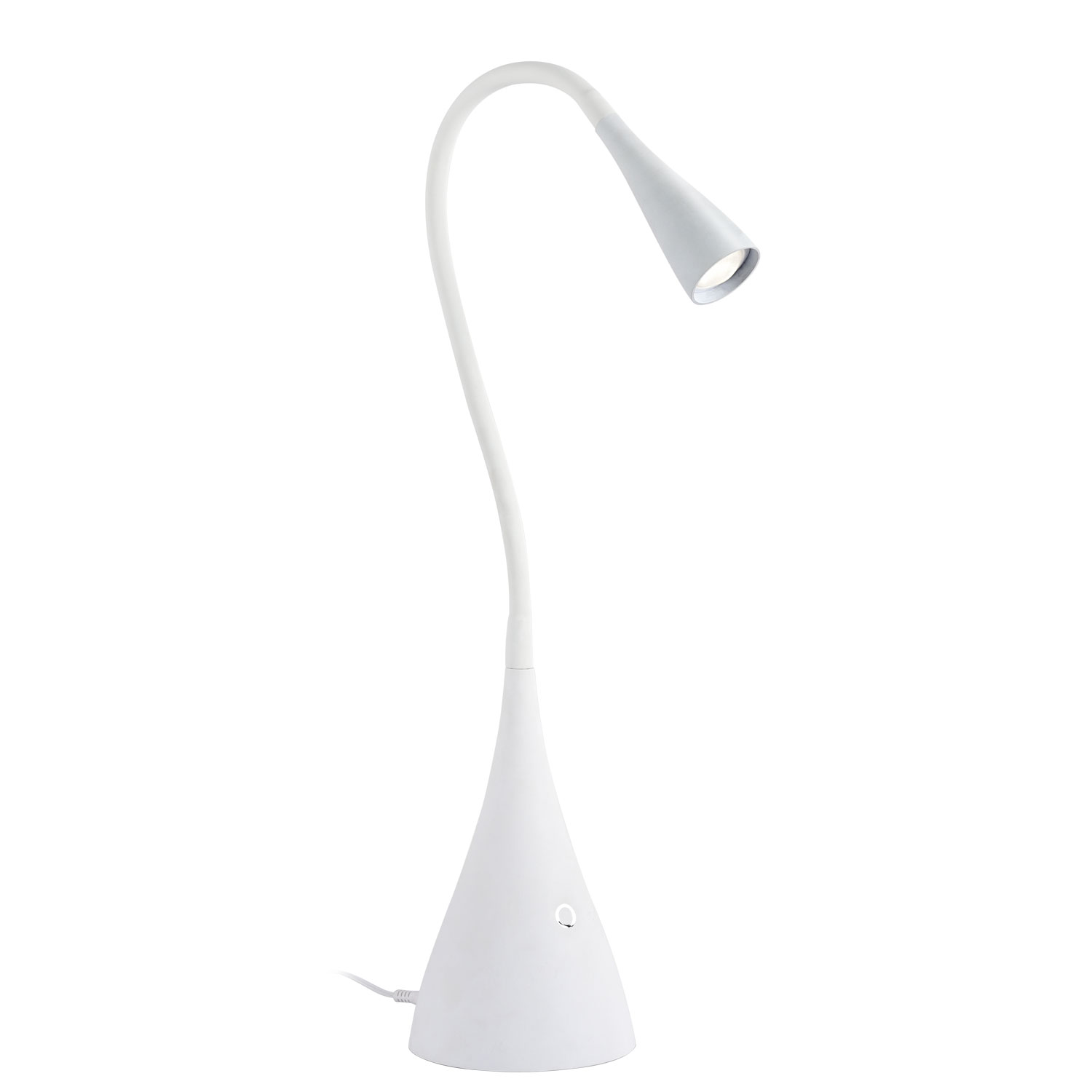 Lámpara de escritorio LED de columna flexible con cuello de cisne