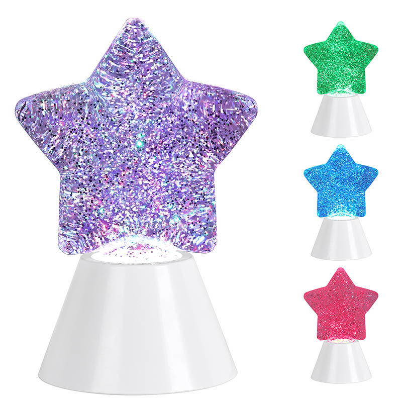 Luz de noche de brillo para niños con base blanca