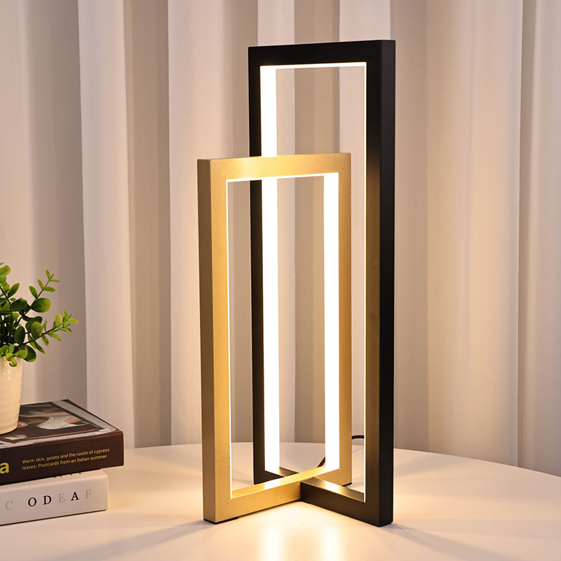 Lámpara de escritorio LED con forma rectangular