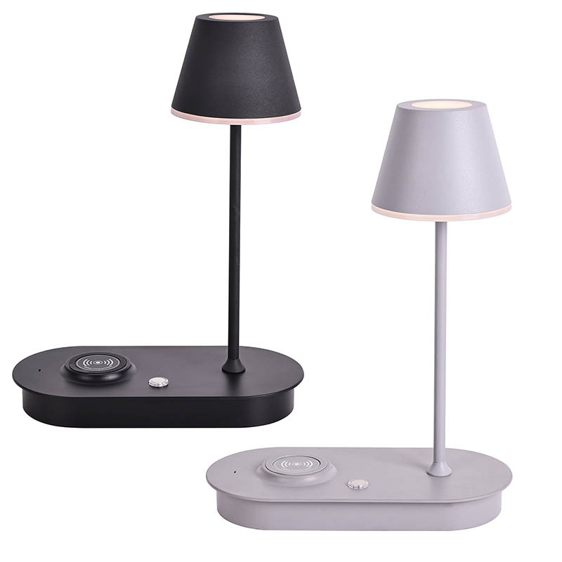 Lámpara de escritorio LED de sombra con cargador inalámbrico