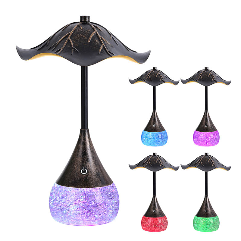Lámpara de escritorio LED de retor con base de brillo RGB