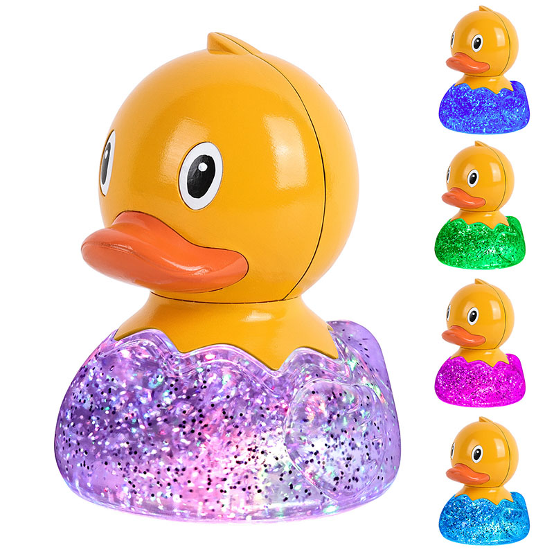 Lámpara Pato RGB con Líquido Glitter