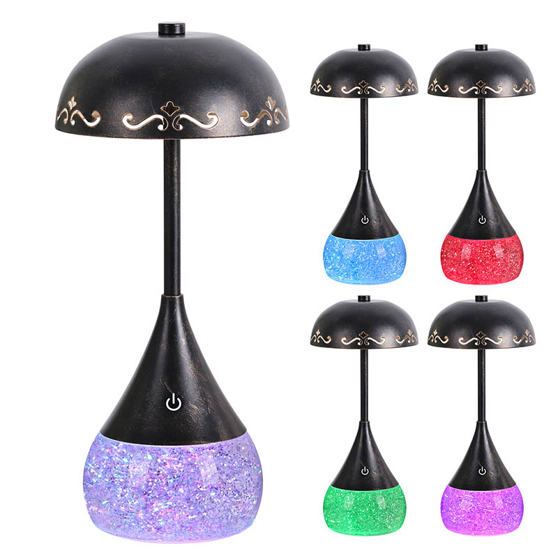 Lámpara de escritorio LED de botella de brillo RGB con tapa curva