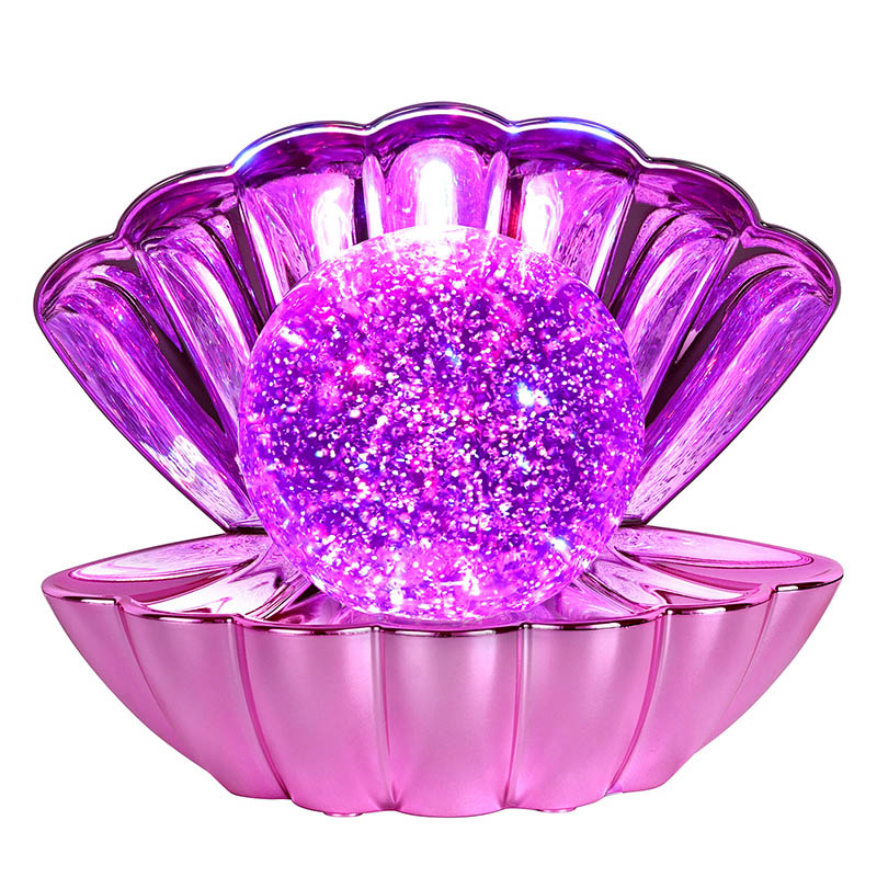 Lámpara de concha RGB con líquido brillante