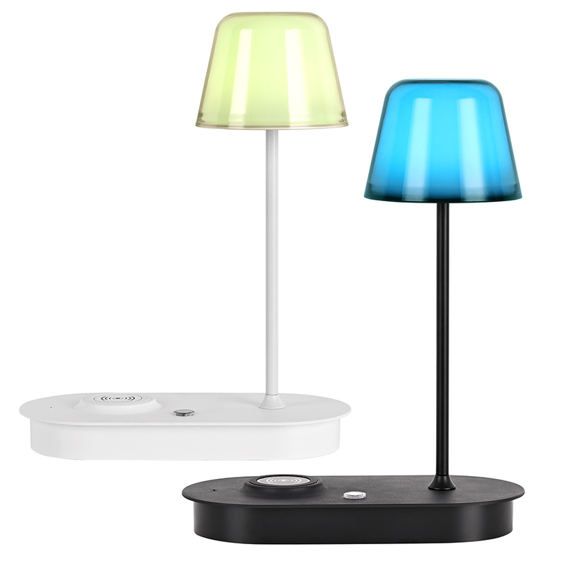 Lámpara de escritorio de cargador inalámbrico con luz RGB