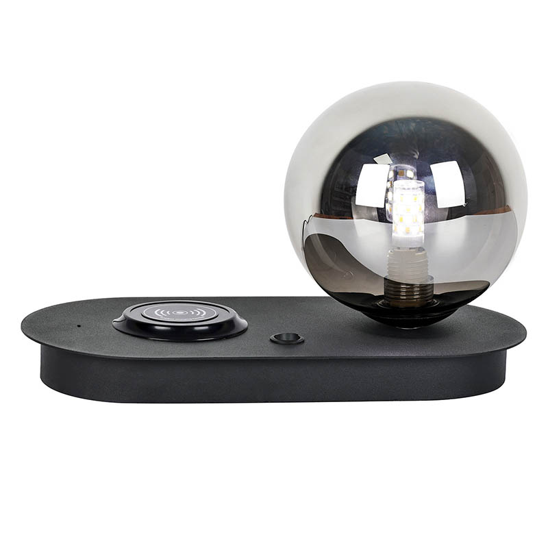Lámpara de mesa de cargador inalámbrico con luz de pelota